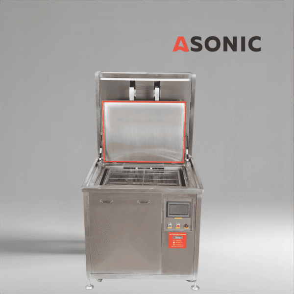 ASONIC-IND-2000Pneumatic-1 Profesionalni ultrazvučni sistem za čišćenje za zahtjevna industrijska okruženja, s pneumatskim podizačem korpe i izdržljivom konstrukcijom.