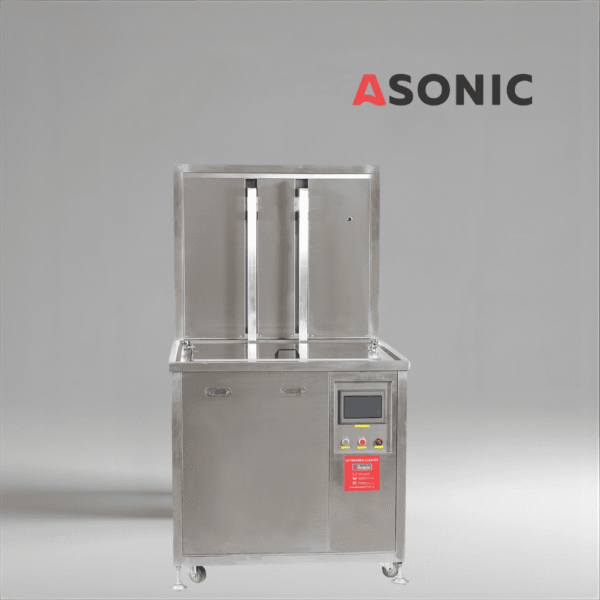 ASONIC-IND-2000Pneumatic-3 ASONIC IND-2000 Pneumatski ultrazvučni čistač, robusnog dizajna od nehrđajućeg čelika s pneumatskim dizanjem korpe za fabrike.