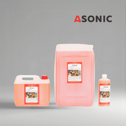 ASONIC AS-MLP deterdžent u kanisterima od 1L, 5L i 25L za čišćenje plastike i lakih metalnih dijelova.