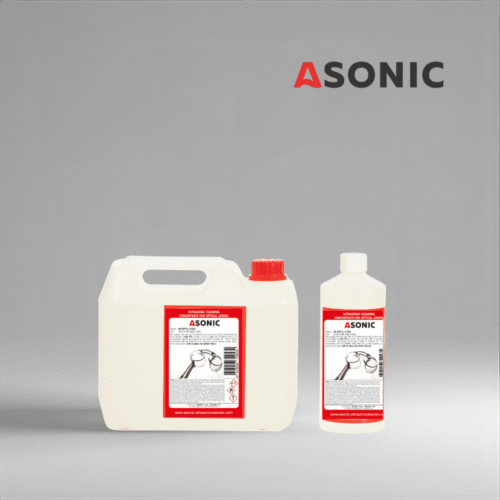 ASONIC AS-OPT deterdžent u kanisterima od 1L, 5L i 25L za ultrazvučno čišćenje optičkih leća.