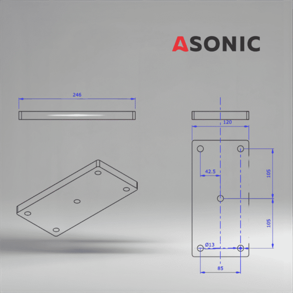 ASONIC HEATER-1000W-5vijaka-3 vanjski grijač za rezervoar ultrazvučnog čistača