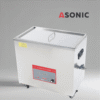 ASONIC 40L industrijski ultrazvučni čistač s poklopcem od nehrđajućeg čelika, dizajniran za profesionalnu upotrebu.