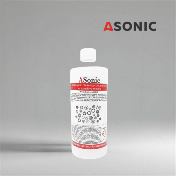 ASONIC AS-SENS-1 ultrazvučno osjetljivi čistač, 1L otopina za sigurno čišćenje krhkih alata, optike i medicinskih predmeta.