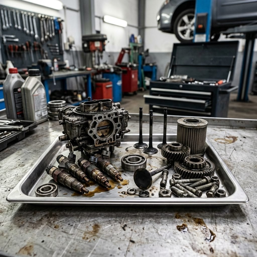 Dijelovi motora i karburatori u auto servisu